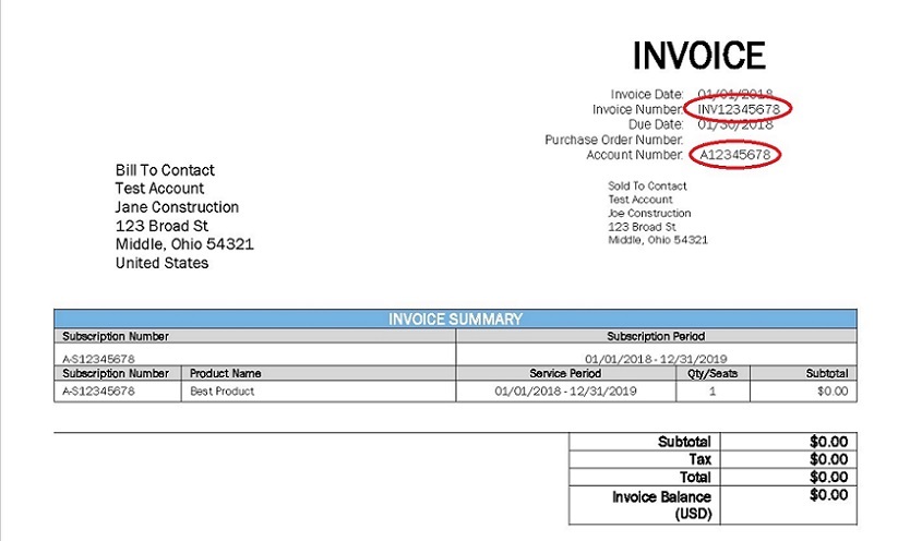 Account Number and Invoice Number are both located on your invoice.